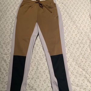 Black gold and white joggers